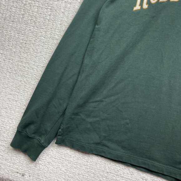 Rodd & Gunn Jumper Men L Forest Green Logo 1/4 Zip College Pullover Burnbridge - Picture 3 of 13